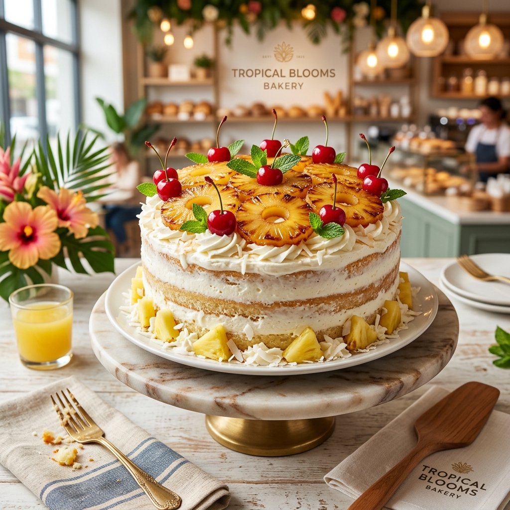 Fresh Pineapple Cream Cake